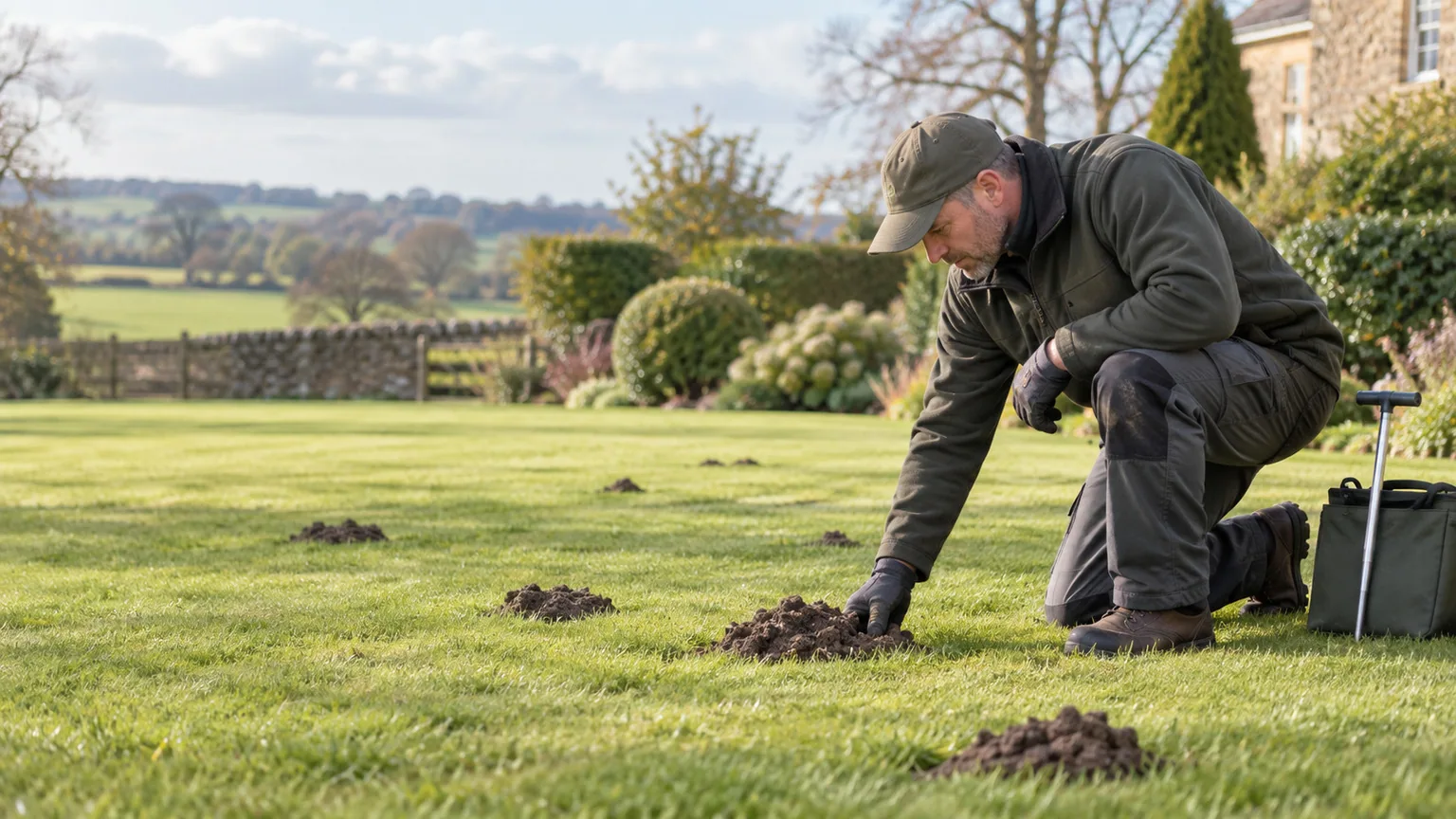 Mole Control carried out by a professional pest-control technician